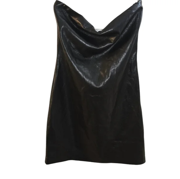 Faux Leather Good American strapless dress size 0 NWT - Picture 5 of 9